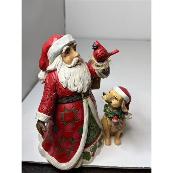 Jim Shore Heartwood Creek “ Christmas Is For One And All “ Santa & Dog - Picture 8 of 9